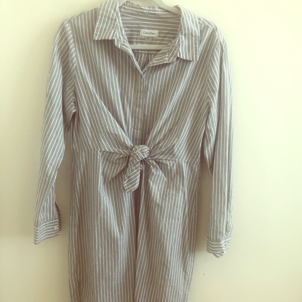 Stripped long sleeve dress